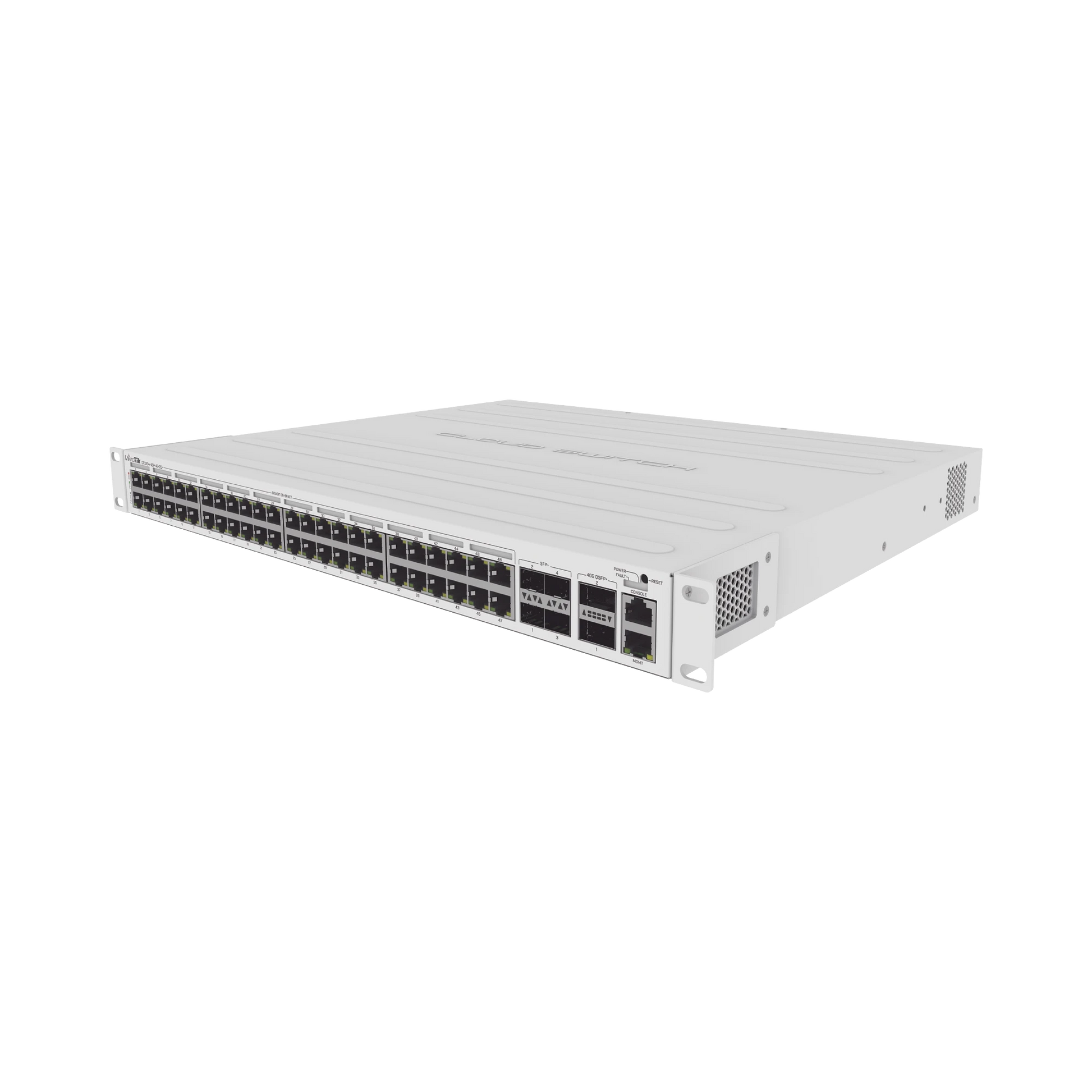 CLOUD ROUTER SWITCH 48 PUERTOS POE 802.3AF/AT GIGABIT, 4 PUERTOS SFP+ 10G, 2 PUERTOS QSFP+ 40G, MONTAJE EN RACK-Switches-MIKROTIK-Bsai Seguridad & Controles
