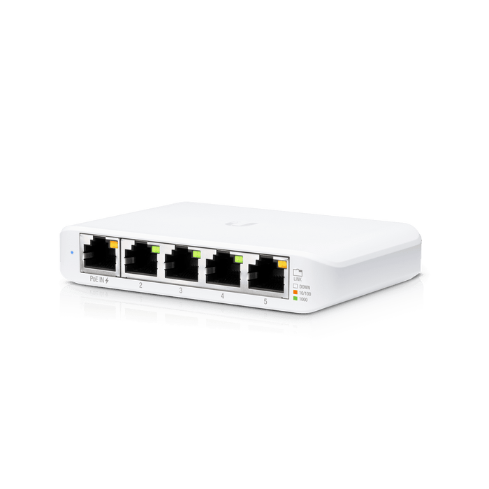 UBIQUITI USW-FLEX-MINI SWITCH UNIFI ADMINISTRABLE COMPACTO DE 5 PUERTOS 10/100/1000 MBPS, ENTRADA DE POE 802.3AF/AT-Switches-UBIQUITI-UBI1860003-Bsai Seguridad & Controles