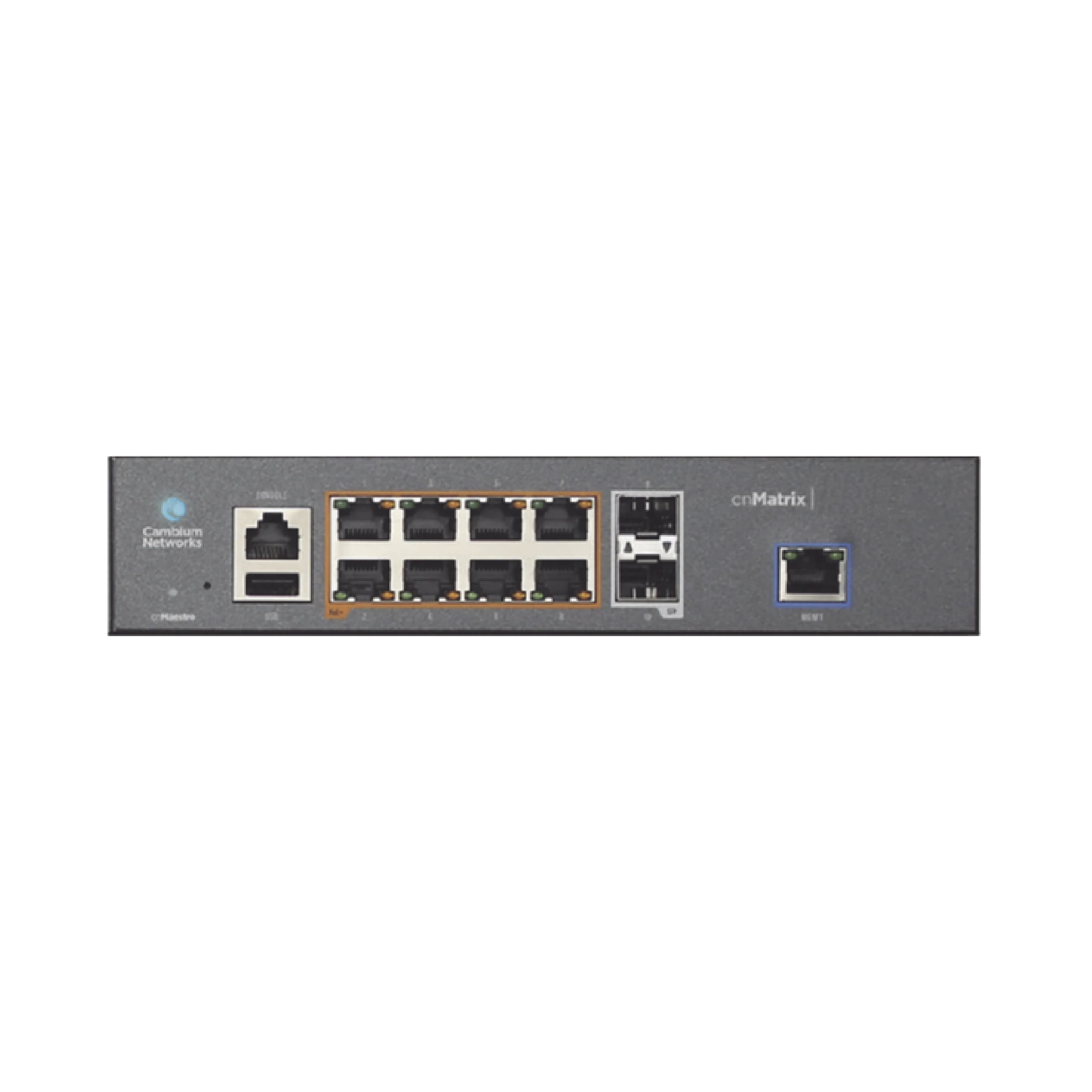 SWITCH CNMATRIX EX1010-P DE 8 PUERTOS POE 802.3AF/AT Y 4 SFP, 75 W, CAPA 2, GESTIÓN EN LA NUBE-Inyectores PoE-CAMBIUM NETWORKS-Bsai Seguridad & Controles
