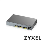 SWITCH ZYXEL GS1350-12HP 10 PUERTOS RJ45 100/1000 MBPS CON POE AF/AT + 2 PUERTOS SFP 1000 MBPS ADMINISTRABLE L2 COMPATIBLE CON NEBULA ENERGIA TOTAL 130W CON 8 PUERTOS POE EXTENDED-Switches PoE-ZYXEL-Bsai Seguridad & Controles