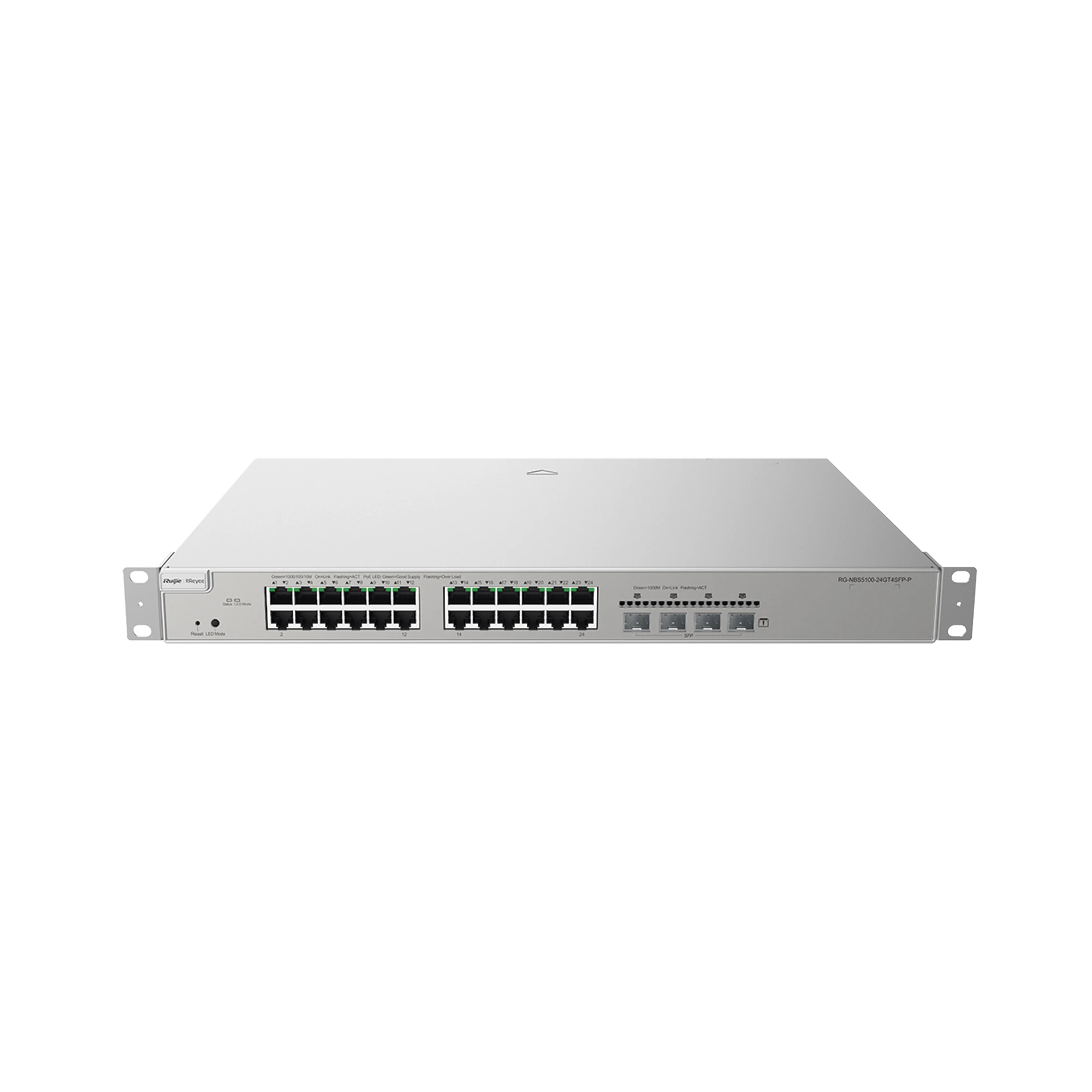 SWITCH ADMINISTRABLE CAPA 3 CON 24 PUERTOS GIGABIT POE 802.3AF/AT + 4 SFP+ PARA FIBRA 10GB, GESTIÓN GRATUITA DESDE LA NUBE, 370W-Networking-RUIJIE-Bsai Seguridad & Controles