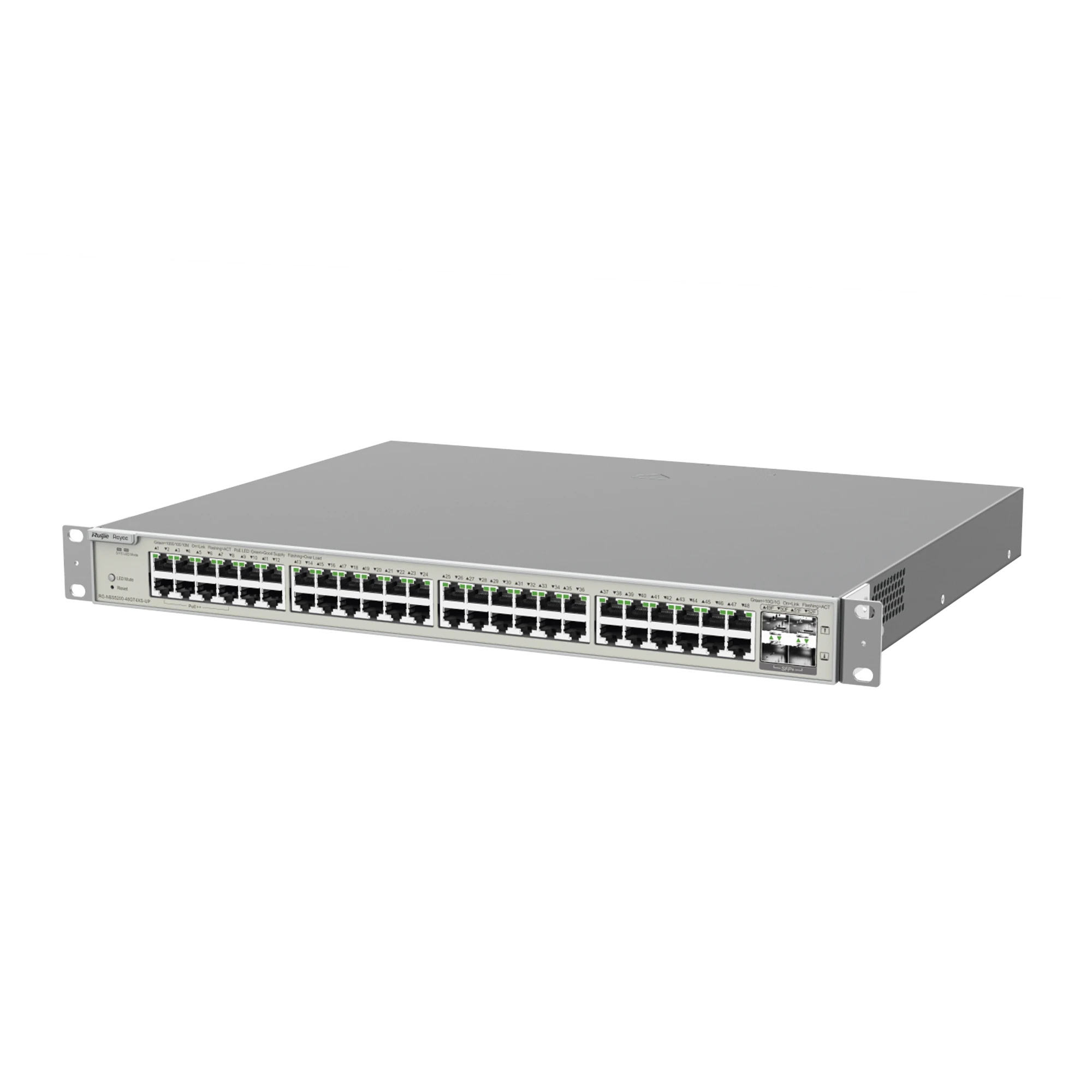 SWITCH ADMINISTRABLE CAPA 3 CON 48 PUERTOS GIGABIT POE 802.3AF/AT + 4 SFP+ PARA FIBRA 10GB, GESTIÓN GRATUITA DESDE LA NUBE, 740W-Networking-RUIJIE-Bsai Seguridad & Controles