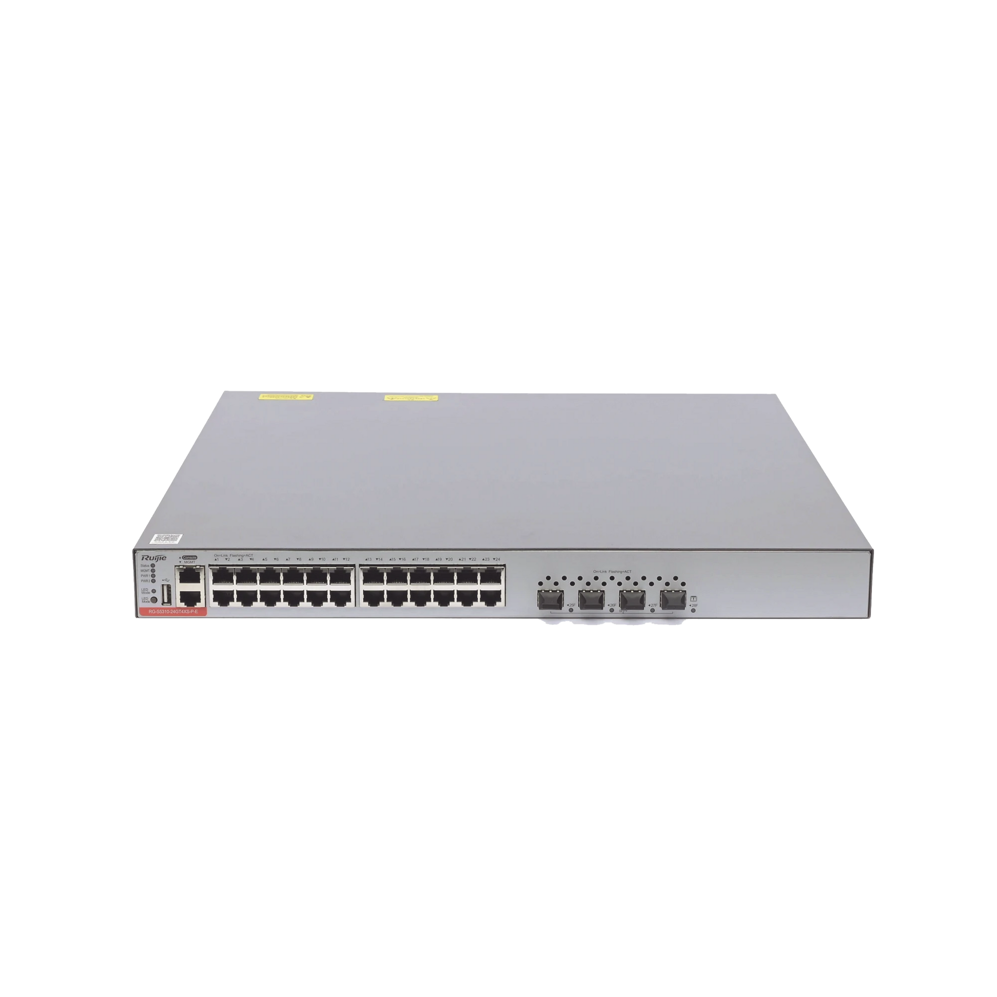 SWITCH ADMINISTRABLE CAPA 3 POE CON 24 PUERTOS GIGABIT 802.3AF/AT + 4 SFP+ PARA FIBRA 10GB, HASTA 740 WATTS, GESTIÓN GRATUITA DESDE LA NUBE.-Networking-RUIJIE-Bsai Seguridad & Controles