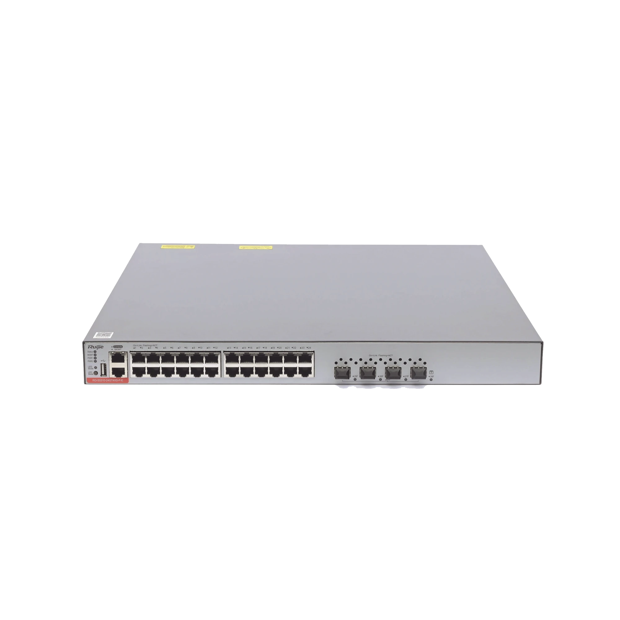 SWITCH ADMINISTRABLE CAPA 3 POE CON 24 PUERTOS GIGABIT 802.3AF/AT + 4 SFP+ PARA FIBRA 10GB, HASTA 740 WATTS, GESTIÓN GRATUITA DESDE LA NUBE.-Networking-RUIJIE-Bsai Seguridad & Controles