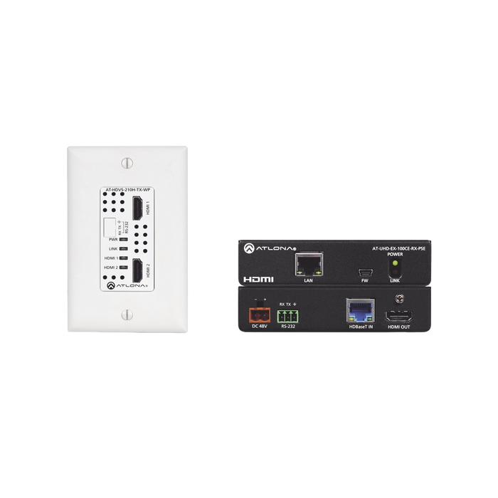 ATLONA 2X HDMI HDBASET WALL TRANSMITTER WITH 4K RECEIVER KIT-VoIP y Telefonía IP-ATLONA-AT-HDVS-210H-TX-WP-KIT-Bsai Seguridad & Controles