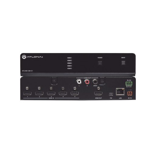 ATLONA 5 X 1 HDMI SWITCHER-VoIP y Telefonía IP-ATLONA-AT-UHD-SW-51-Bsai Seguridad & Controles