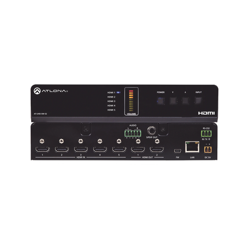 ATLONA 5 X 2 HDMI SWITCHER-VoIP y Telefonía IP-ATLONA-AT-UHD-SW-52-Bsai Seguridad & Controles