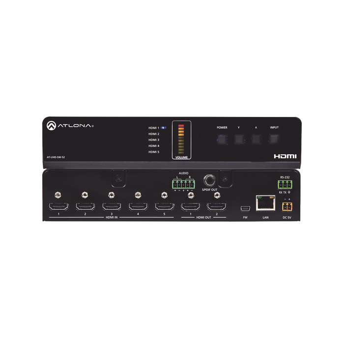 ATLONA 5 X 2 HDMI SWITCHER-VoIP y Telefonía IP-ATLONA-AT-UHD-SW-52-Bsai Seguridad & Controles