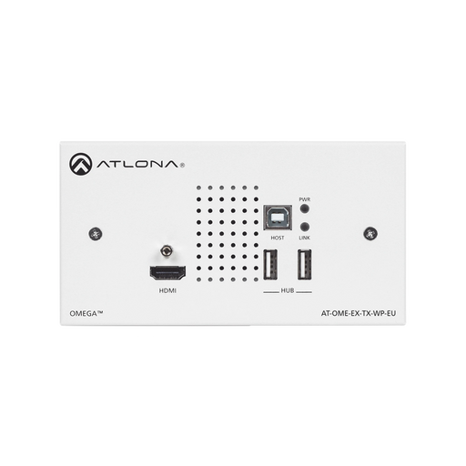 ATLONA DUAL- GANG TX WALL PLATE WITH USB PASS THROUGH FOR EUROPE-VoIP y Telefonía IP-ATLONA-AT-OME-EX-TX-WP-E-Bsai Seguridad & Controles