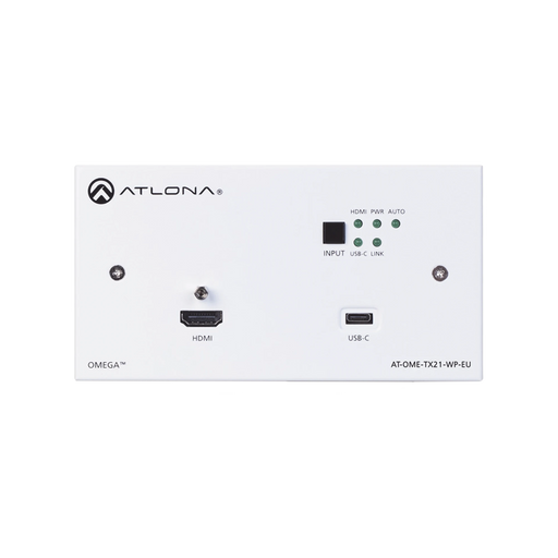 ATLONA DUAL- GANG TX WALL PLATE WITH USB PASS THROUGH FOR EUROPE-VoIP y Telefonía IP-ATLONA-AT-OME-TX21-WP-E-Bsai Seguridad & Controles