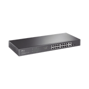 SWITCH NO ADMINISTRABLE DE 16 PUERTOS 10/100/1000MBPS Y POE AF/AT, 2 PUERTOS SFP HASTA 250W.-Switches-TP-LINK-Bsai Seguridad & Controles