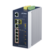 SWITCH INDUSTRIAL ADMINISTRABLE 4 PUERTOS GIGABIT C/ULTRA POE 802.3AF/AT, 2 PUERTOS SFP-Networking-PLANET-Bsai Seguridad & Controles