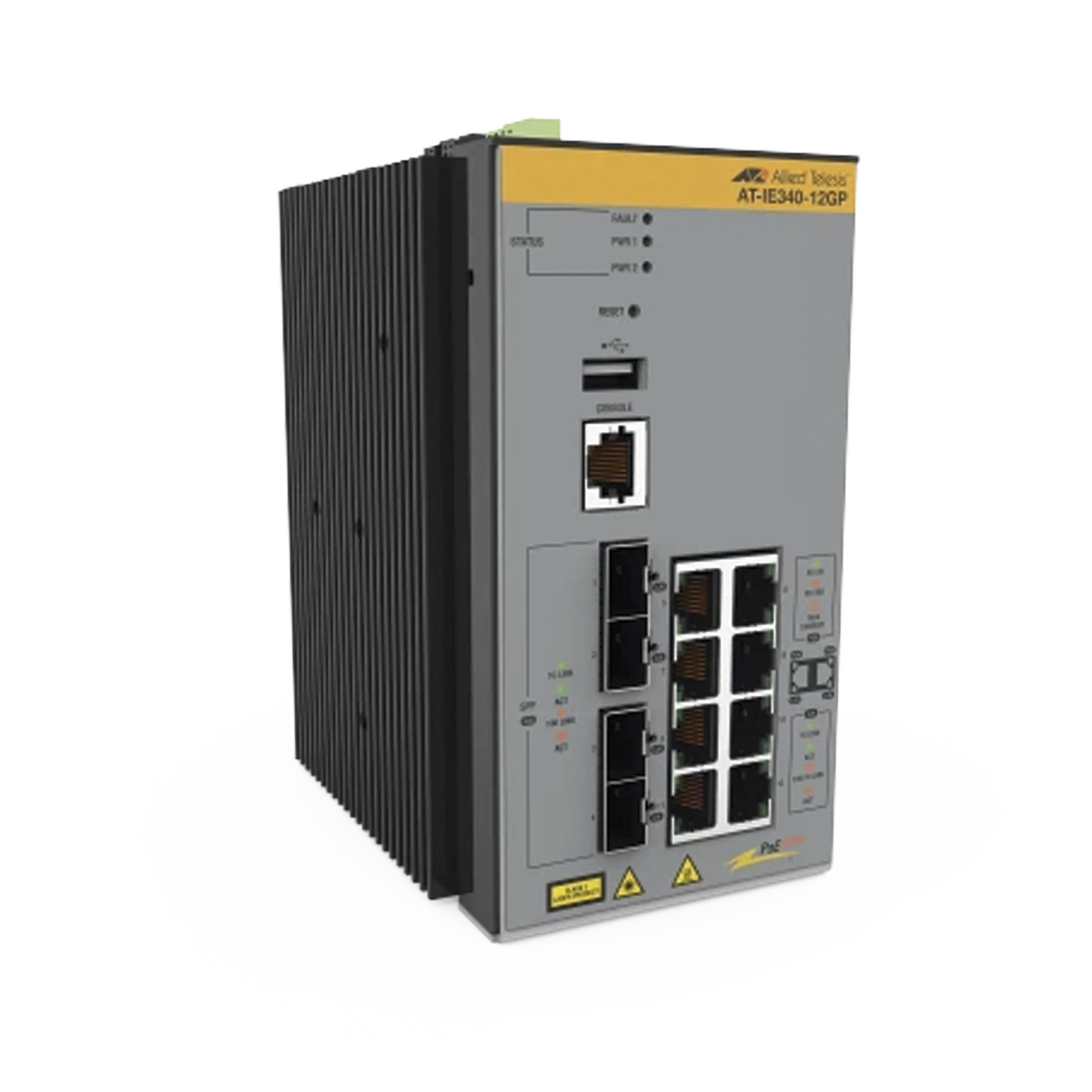 SWITCH INDUSTRIAL POE+ CAPA 3 D/8 PUERTOS 10/100/1000 POE AF/AT, 4 X SFP (TAA)-Networking-ALLIED TELESIS-Bsai Seguridad & Controles