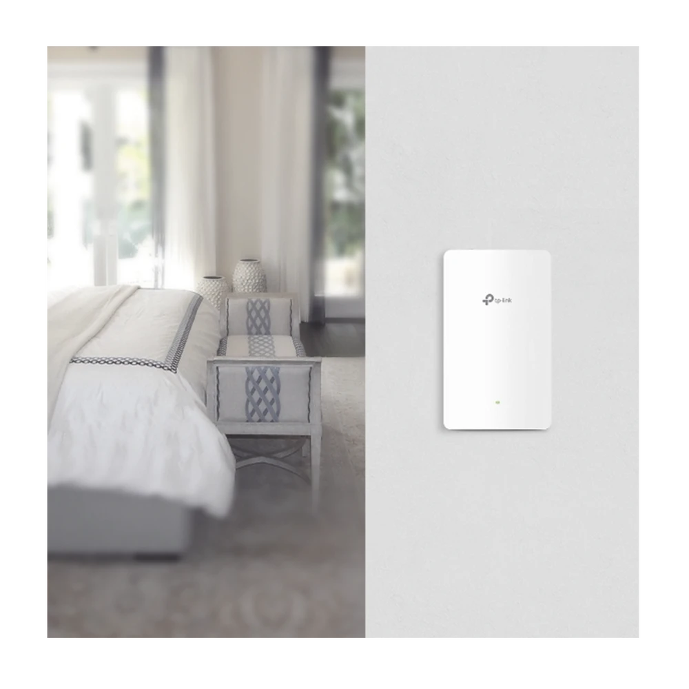 PUNTO DE ACCESO OMADA DOBLE BANDA 802.11AC, POE 802.3AF/AT, MU-MIMO, MIMO 2X2 DISEÑO PLACA DE PARED CON TRES PUERTOS ADICIONALES, SOPORTA HASTA 100 CLIENTES-Redes WiFi-TP-LINK-Bsai Seguridad & Controles