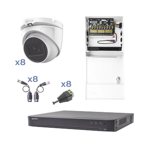 KIT TURBOHD CON AUDIO 1080P / DVR 8 CANALES / 8 CÁMARAS DOMO (EXTERIOR 2.8 MM) / TRANSCEPTORES / CONECTORES / FUENTE DE PODER / AUDIO POR COAXITRON-Kits Cámaras de Seguridad-EPCOM-KEVTX8T8EG/A-Bsai Seguridad & Controles