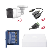 KIT TURBOHD CON AUDIO 1080P / DVR 8 CANALES 1080P LITE / 8 CÁMARAS BALA (EXTERIOR 2.8 MM) / TRANSCEPTORES / CONECTORES / FUENTE DE PODER / AUDIO POR COAXITRON-Kits Sistemas Completos-EPCOM-Bsai Seguridad & Controles