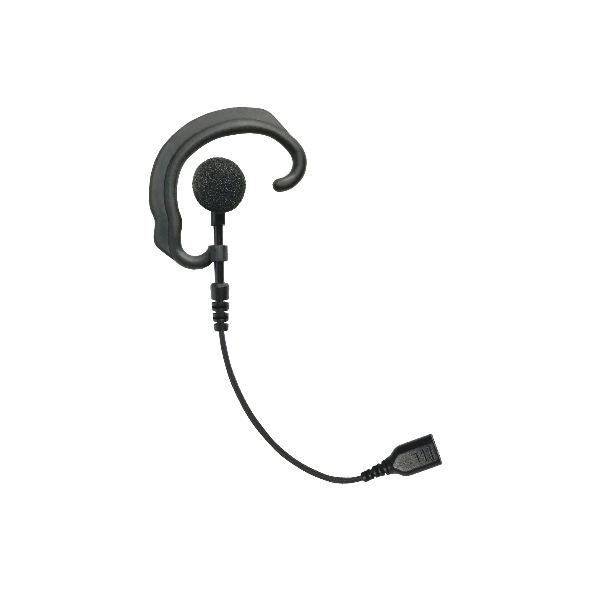 AURICULAR DE GANCHO PARA EL OÍDO (RESPONDER) CON CABLE DE FIBRA TRENZADA Y CONECTOR SNAP. REQUIERE MICRÓFONO DE SOLAPA DE 1 O 2 HILOS DE LA SERIE SNAP.-Accesorios para KENWOOD-PRYME-Bsai Seguridad & Controles