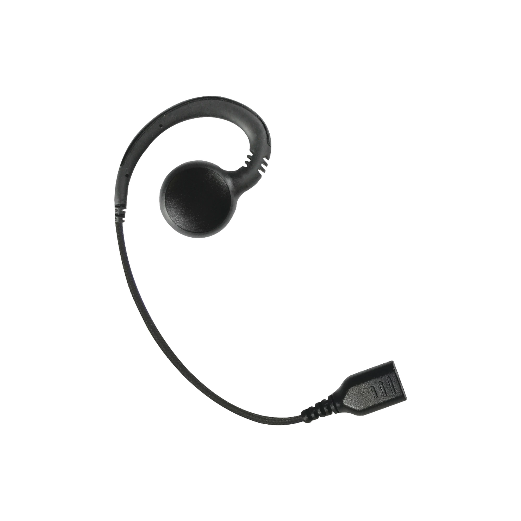 AURICULAR GIRATORIO CON GANCHO EN FORMA DE G CON CABLE DE FIBRA TRENZADA Y CONECTOR SNAP. REQUIERE MICRÓFONO DE SOLAPA DE 1 O 2 HILOS DE LA SERIE SNAP.-Accesorios para KENWOOD-PRYME-Bsai Seguridad & Controles