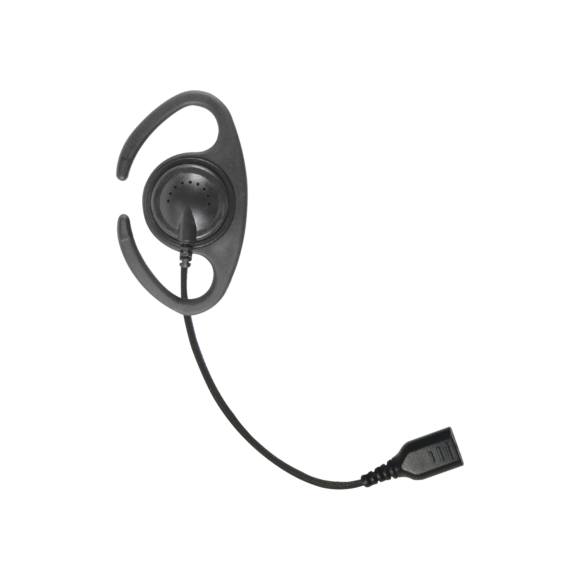 AURICULARES DE GANCHO EN FORMA DE C CON CABLE DE FIBRA TRENZADA Y CONECTOR SNAP. REQUIERE MICRÓFONO DE SOLAPA DE 1 O 2 HILOS DE LA SERIE SNAP.-Refacciones-PRYME-Bsai Seguridad & Controles