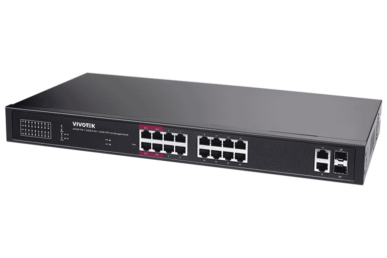 VIVOTEK AW-GEL-205A-260 - SWITCH POE 20 PUERTOS ADMINISTRABLE LITE, 16 PUERTOS GE 30W POE, 4 PUERTOS GE 90W POE, 2 PUERTOS GE UTP, 2 PUERTOS GE SFP LITE, 40 GBPS, 260W TOTALES, POE EXTENDIDO 250 MTS, NDAA-Switches POE-VIVOTEK-Bsai Seguridad & Controles