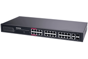 VIVOTEK AW-GEL-285A-380 - SWITCH POE 24 PUERTOS ADMINISTRABLE LITE, 20 PUERTOS GE 30W POE, 4 PUERTOS GE 90W POE, 2 PUERTOS GE UTP, 2 PUERTOS GE SFP, LITE MANAGED POE, 56 GBPS, 380W TOTALES, POE EXTENDIDO 250 MTS, NDAA-Switches POE-VIVOTEK-Bsai Seguridad & Controles