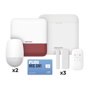 (AX PRO) KIT DE ALARMA AX PRO CON GSM (3G/4G), WI-FI Y ETHERNET / INCLUYE: 1 HUB CON BATERÍA DE RESPALDO / 2 SENSORES PIR / 3 CONTACTOS MAGNÉTICOS SLIM / 1 CONTROL REMOTO / 1 SIRENA ROJA INALAMBRICA EXTERIOR-Paneles de Alarma-HIKVISION-DS-PWA48-KSDV2(R)-Bsai Seguridad & Controles