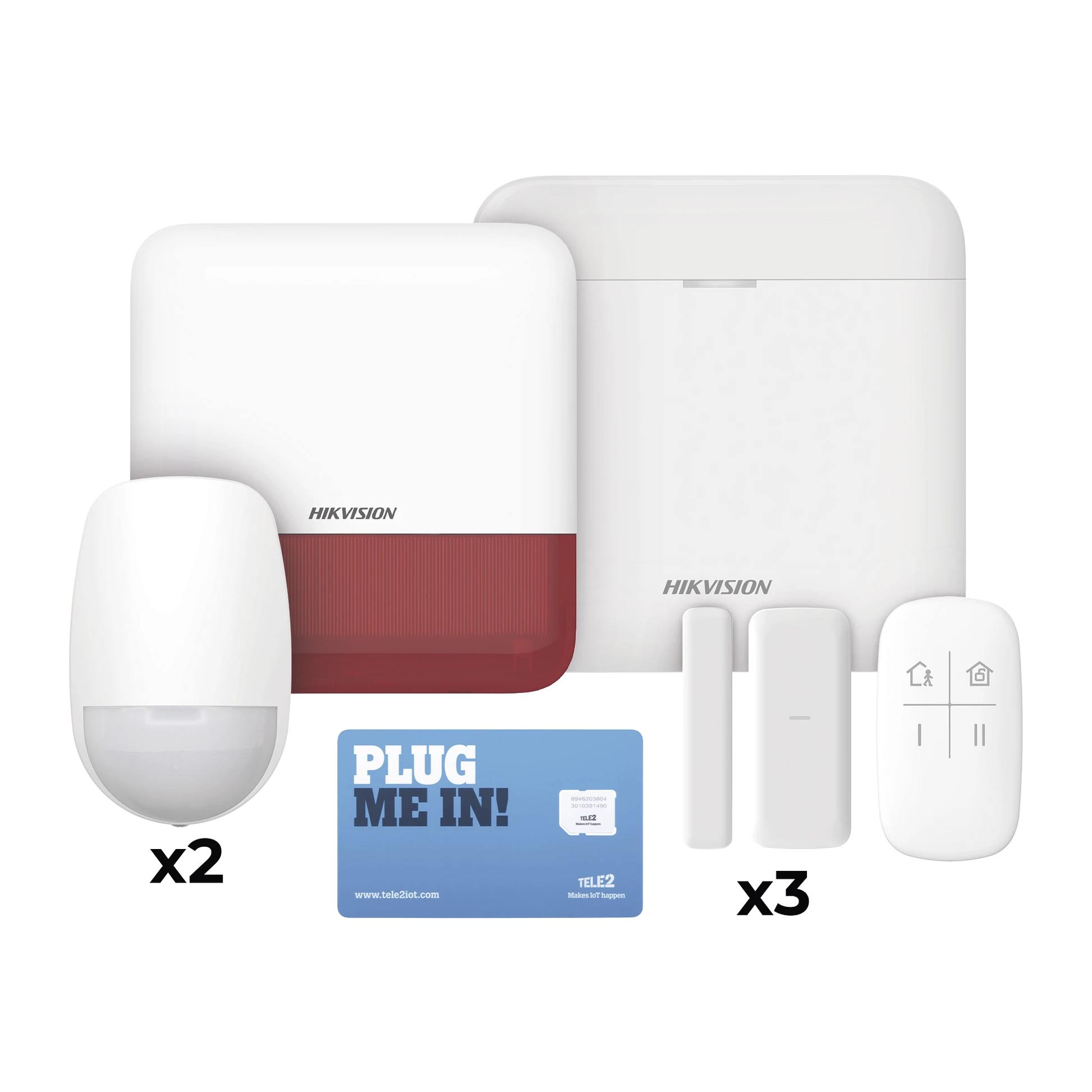 (AX PRO) KIT DE ALARMA AX PRO CON GSM (3G/4G), WI-FI Y ETHERNET / INCLUYE: 1 HUB CON BATERÍA DE RESPALDO / 2 SENSORES PIR / 3 CONTACTOS MAGNÉTICOS SLIM / 1 CONTROL REMOTO / 1 SIRENA ROJA INALAMBRICA EXTERIOR-Paneles de Alarma-HIKVISION-DS-PWA48-KSDV2(R)-Bsai Seguridad & Controles