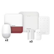 (AX PRO) KIT DE ALARMA AXP RO / INCLUYE: 1 HUB / 2 SENSORES PIR / 3 CONTACTOS MAGNÉTICOS MINI / 1 CONTROL REMOTO / 1 SIRENA ESTROBO EN COLOR ROJO INALAMBRICA EXTERIOR /1 TECLADO INALÁMBRICO / WIFI / COMPATIBLE CON HIK-CONNECT P2P-Paneles de Alarma-HIKVISION-Bsai Seguridad & Controles