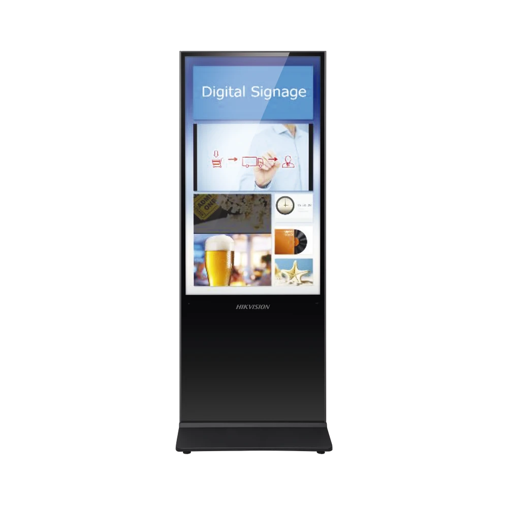 Monitor de 55" 4K para Publicidad Digital / Base para Piso (Totem) / Puertos USB / Entrada de Video HDMI y VGA / WiFi / Altavoz Integrada-Monitores-HIKVISION-Bsai Seguridad & Controles