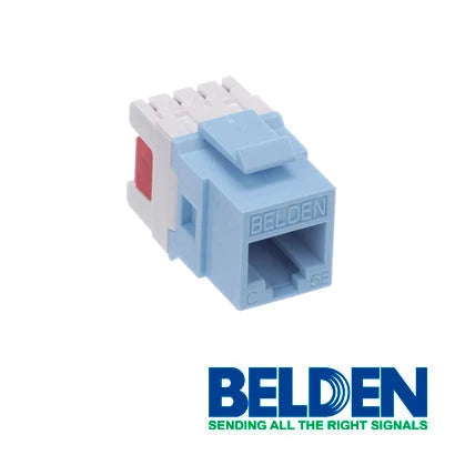 CONECTOR MODULAR JACK RJ45 CAT5E BELDEN AX101315 ESTILO KEYCONNECT AZUL CLARO COMPATIBLE CON FACEPLATE AX102660,AX102655,AX102249 PATCH PANEL MODULAR AX103114,AX103115,AX104599 ESQUEMA DE CABLEADO T568A/B HERRAMIENTA COMPATIBLE AX100749 USO INTERIOR CA...-Canalizacion-BELDEN-Bsai Seguridad & Controles