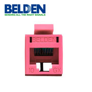 CONECTOR MODULAR JACK RJ45 CAT6A REVCONNECT BELDEN RVAMJKUTR-S1 ESTILO KEYCONNECT ROJO CLARO COMPATIBLE CON FACEPLATE AX102660,AX102655,AX102249 ESQUEMA DE CABLEADO T568A/B HERRAMIENTA COMPATIBLE RVUTT01 USO INTERIOR CALIBRE DEL CONDUCTOR 23-24 AWG-Adaptadores-BELDEN-Bsai Seguridad & Controles