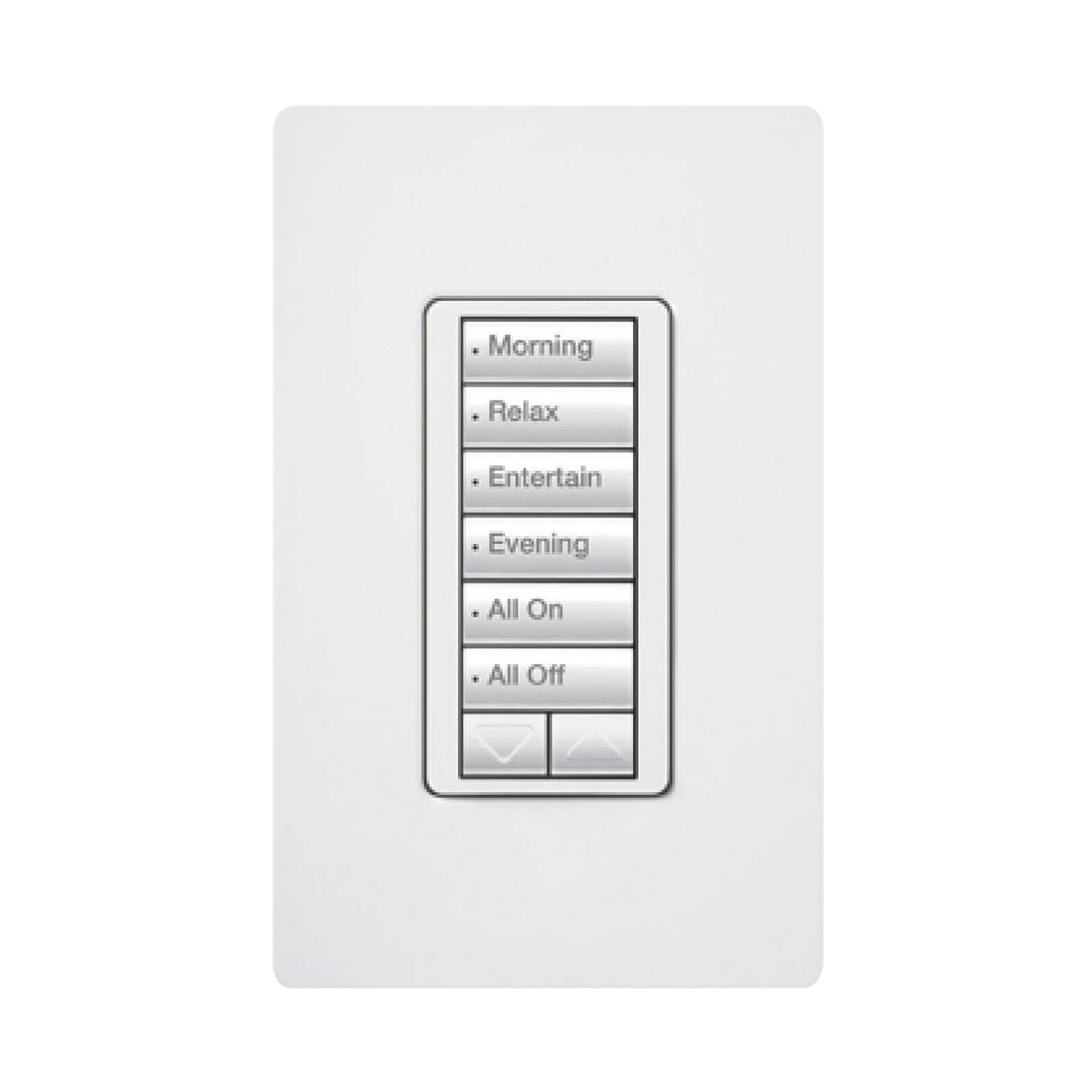 (RADIORA2) TECLADO SEETOUCH HIBRIDO 6 BOTONES, 2 BOTONES SUBIR/BAJAR, PROGRAME ESCENAS DIFERENTES EN CADA BOTÓN,PUEDE INSTALARSE EN UN INTERRUPTOR DE LUZ.-Automatización - Casa Inteligente-LUTRON ELECTRONICS-Bsai Seguridad & Controles