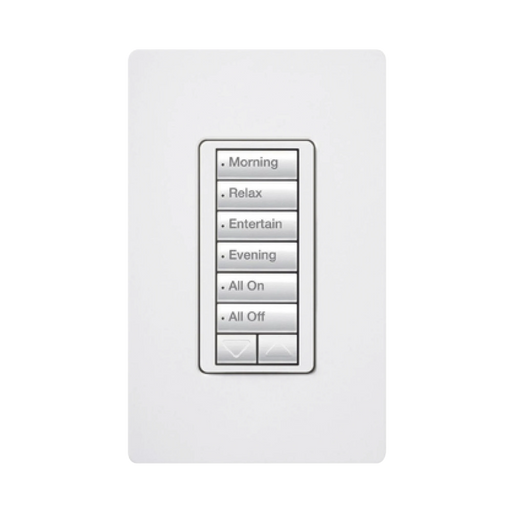 (RADIORA2) TECLADO SEETOUCH HIBRIDO 6 BOTONES, 2 BOTONES SUBIR/BAJAR, PROGRAME ESCENAS DIFERENTES EN CADA BOTÓN,PUEDE INSTALARSE EN UN INTERRUPTOR DE LUZ.-Automatización - Casa Inteligente-LUTRON ELECTRONICS-RRDHN6BRLWH-Bsai Seguridad & Controles