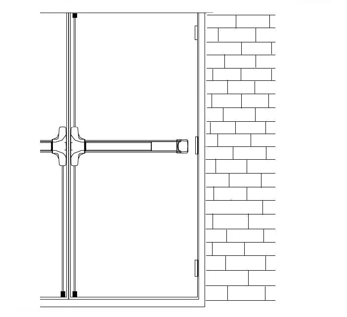 BARRA DE SALIDA SENCILLA TIPO VERTICAL (2 PUNTOS) IZQUIERDA-Puertas de Emergencia-ACCESS PRO-APEB-2PL-Bsai Seguridad & Controles