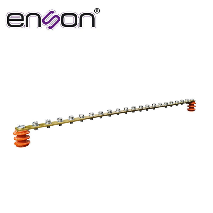 BARRA DE TIERRA FISICA ENSON ENS-GRND1 CON AISLADORES PLASTICOS PARA RACKS Y GABINETES, IDEAL PARA LA PROTECCION CONTRA DESCARGAS DE EQUIPOS DE REDES, VIDEO VIGILANCIA, TELEFONIA Y COMPUTO EN SITE-Canalizacion-ENSON-Bsai Seguridad & Controles