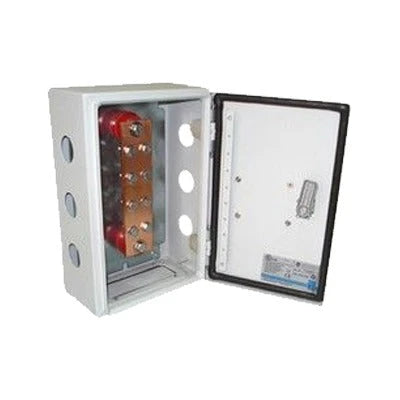 BARRA ESTAÑADA DE UNIÓN Y DISTRIBUCIÓN DE HILOS TIERRA FÍSICA CON GABINETE DE 1000 AMPERES DE CAPACIDAD.-Accesorios para Instalacion Tierra Fisica y Pararrayos-TOTAL GROUND-Bsai Seguridad & Controles