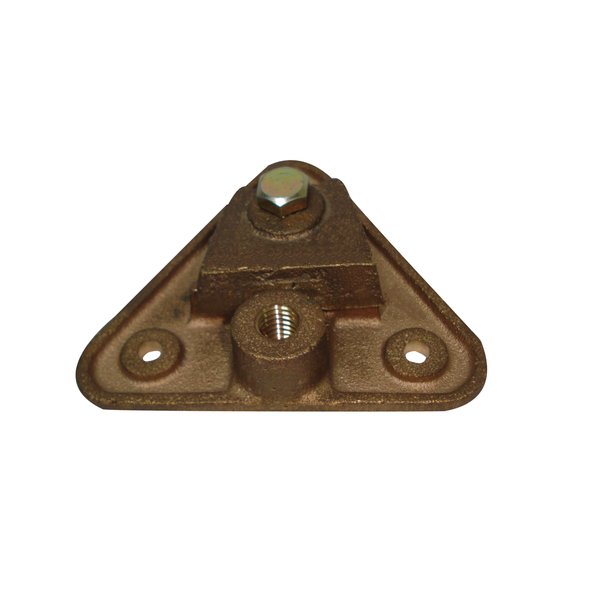 BASE TRIANGULAR PARA PUNTA PARARRAYO MACIZA.-Accesorios para Instalacion Tierra Fisica y Pararrayos-TOTAL GROUND-Bsai Seguridad & Controles