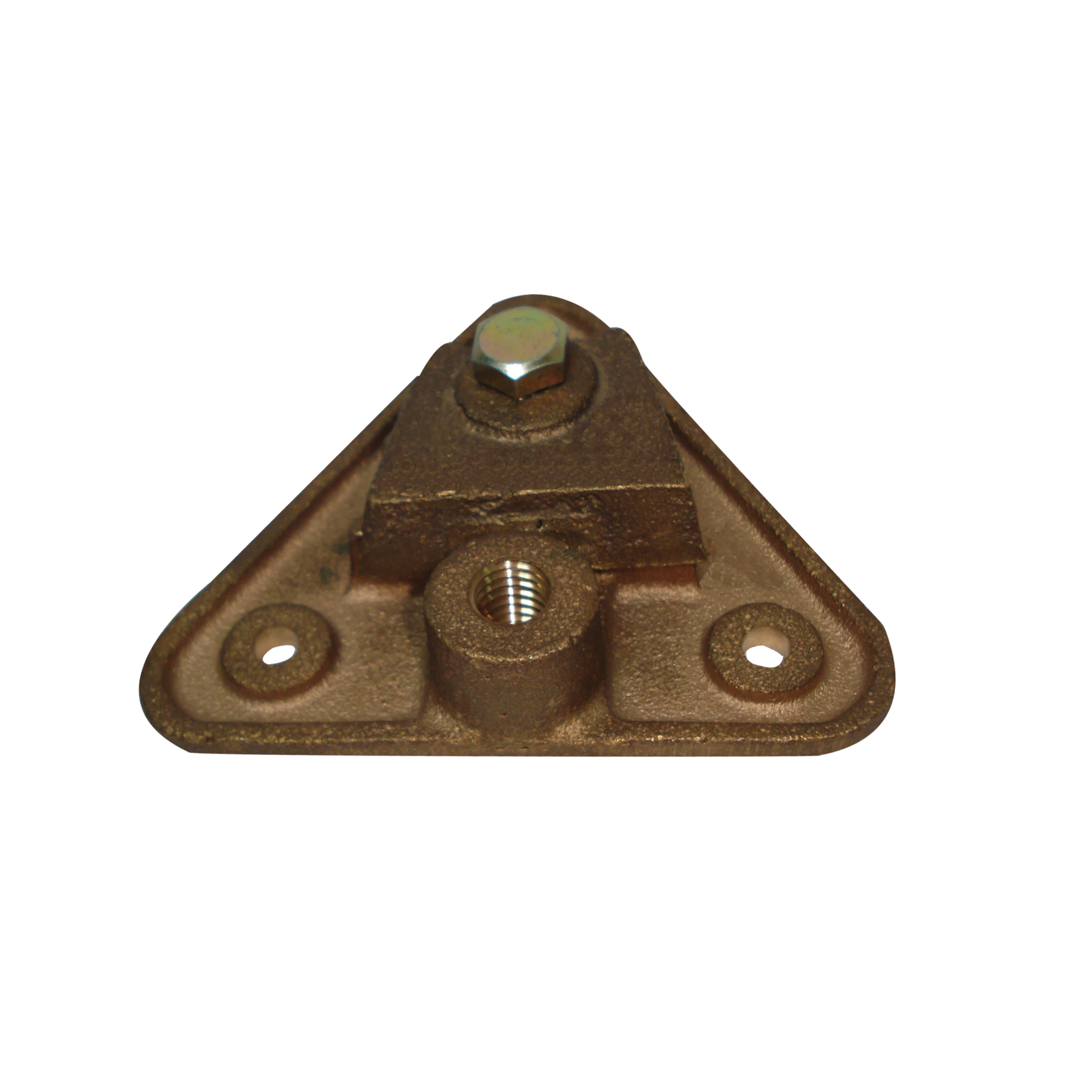 BASE TRIANGULAR PARA PUNTA PARARRAYO MACIZA.-Accesorios para Instalacion Tierra Fisica y Pararrayos-TOTAL GROUND-Bsai Seguridad & Controles