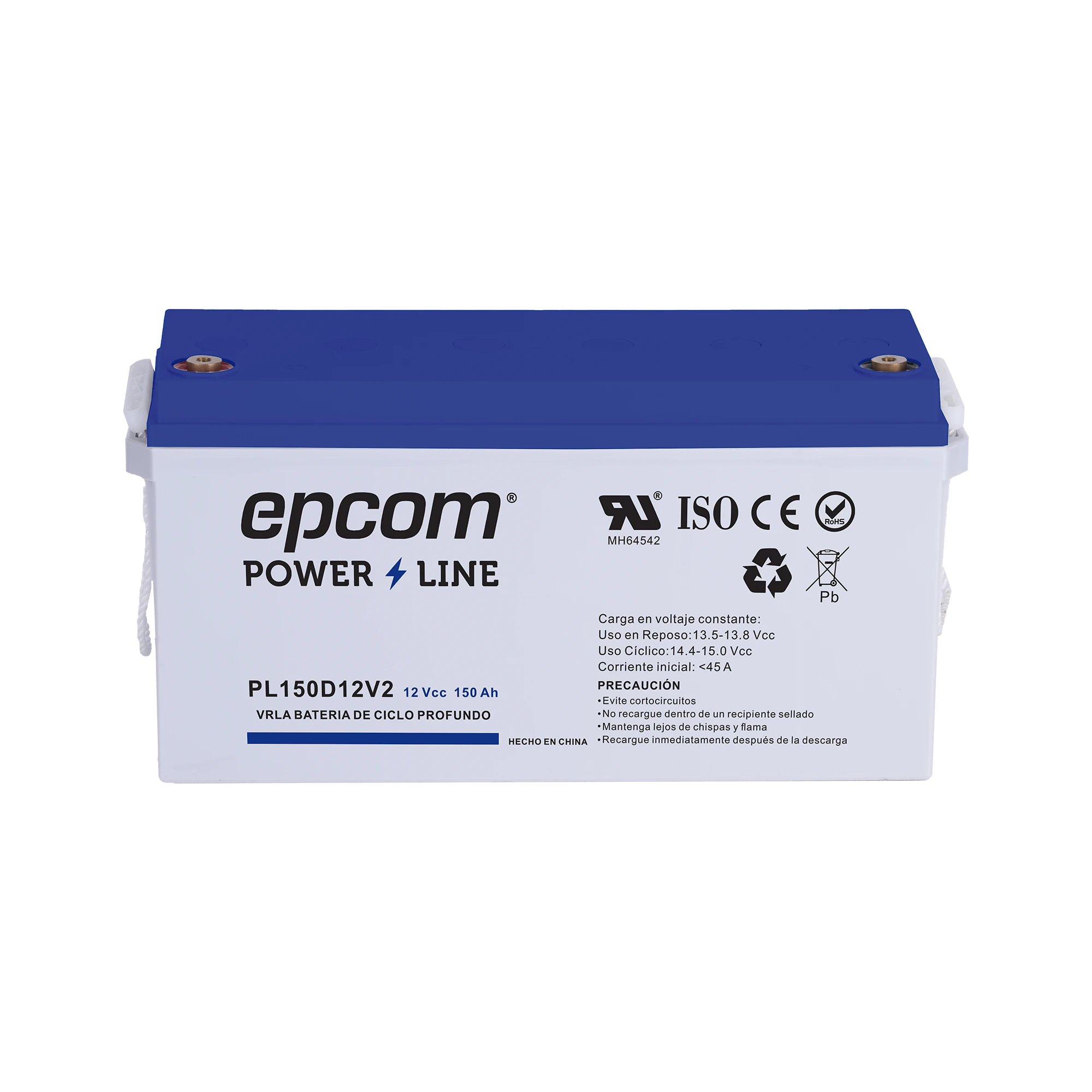 BATERÍA 12 VCC / 150 AH / UL / TECNOLOGÍA AGM-VRLA / CICLO PROFUNDO / USO EN APLICACIÓN FOTOVOLTAICA / TERMINALES T5-Baterías y Cargadores-EPCOM POWERLINE-Bsai Seguridad & Controles