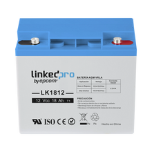 BATERÍA 12 VCC / 18 AH / UL / TECNOLOGÍA AGM-VRLA / VIDA ÚTIL PROMEDIO DE 5 AÑOS / PARA USO EN EQUIPO ELECTRÓNICO, ALARMAS DE INTRUSIÓN / INCENDIO/ CONTROL DE ACCESO / VIDEO VIGILANCIA / TERMINALES T1 .-Fuentes de Alimentación-LINKEDPRO BY EPCOM-LK1812-Bsai Seguridad & Controles