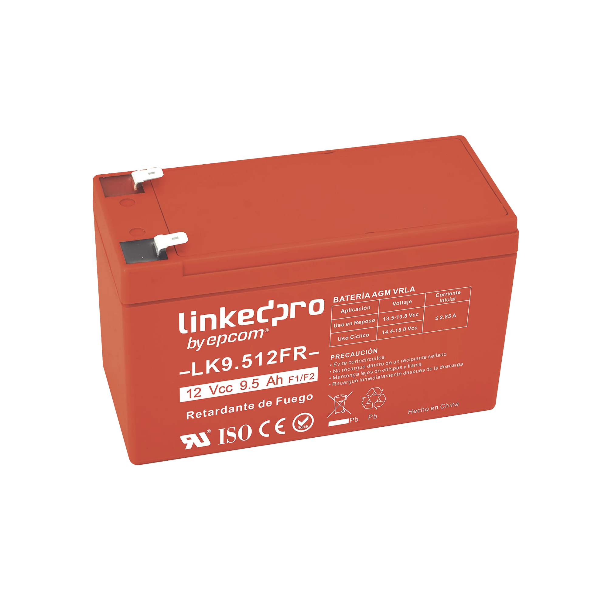 BATERÍA 12 VCC / 5.5 AH / UL / TECNOLOGÍA AGM-VRLA / RETARDANTE A LA FLAMA / PARA USO EN EQUIPO ELECTRÓNICO, ALARMAS DE INTRUSIÓN / INCENDIO/ CONTROL DE ACCESO / VIDEO VIGILANCIA / TERMINALES F1 Y F2.-Fuentes de Alimentación-LINKEDPRO BY EPCOM-Bsai Seguridad & Controles