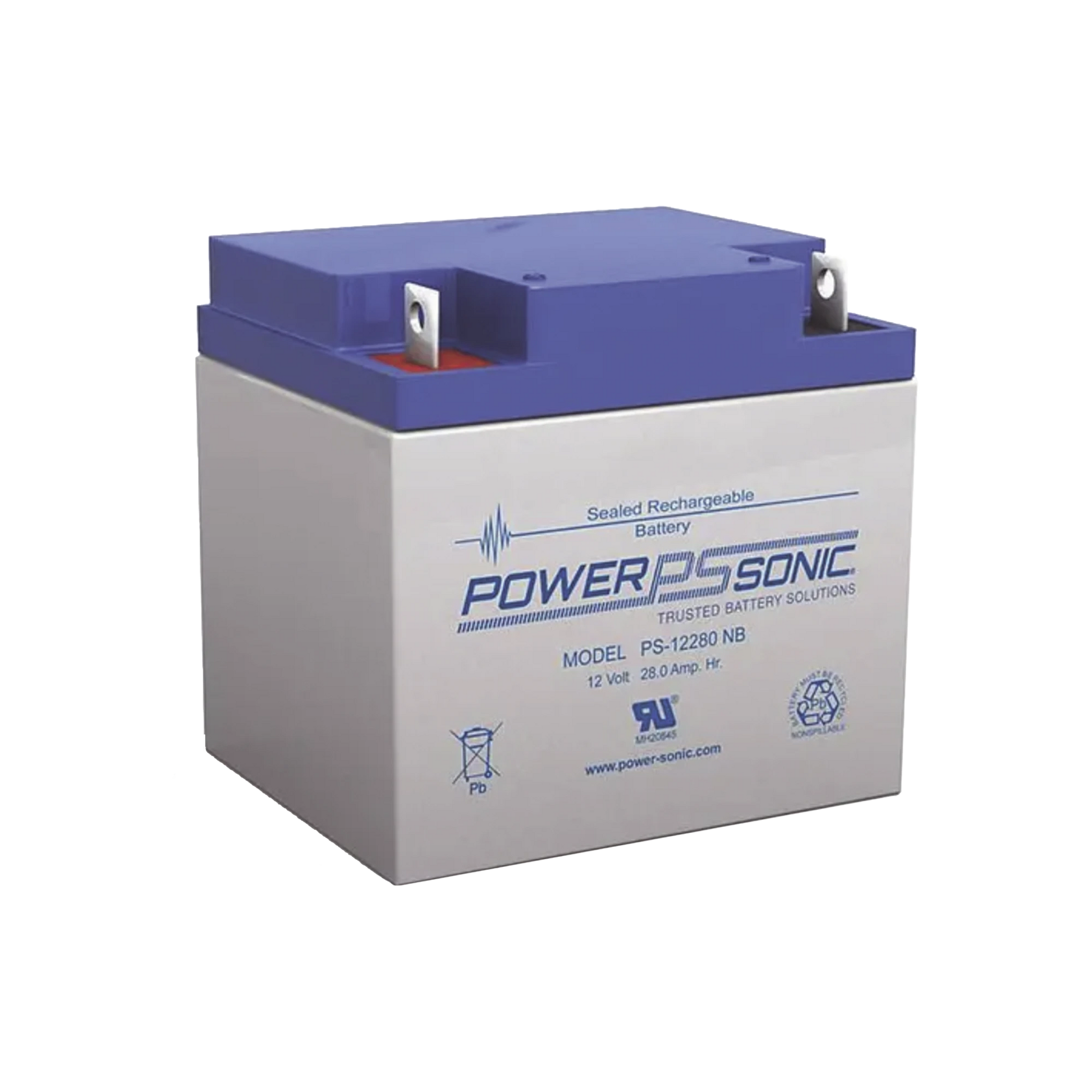 BATERÍA 12V, 28AH, PARA RESPALDO, TECNOLOGÍAS AGM/VRLA, 5 AÑOS VIDA ÚTIL, TERMINALES NB, RECONOCIDA UL-Energía-POWER SONIC-Bsai Seguridad & Controles