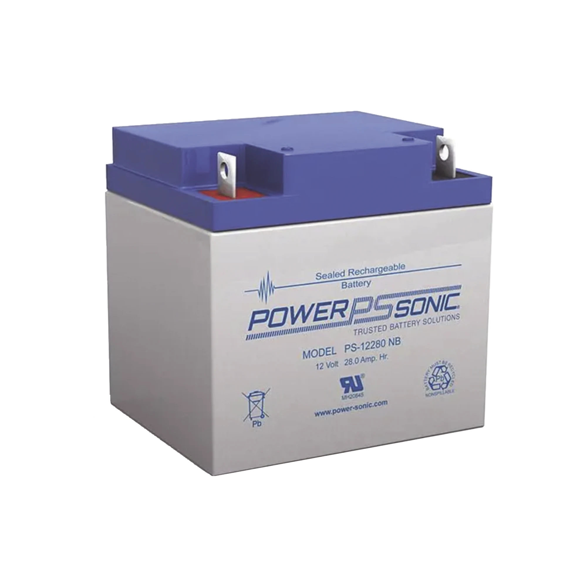 BATERÍA 12V, 28AH, PARA RESPALDO, TECNOLOGÍAS AGM/VRLA, 5 AÑOS VIDA ÚTIL, TERMINALES NB, RECONOCIDA UL-Energía-POWER SONIC-Bsai Seguridad & Controles