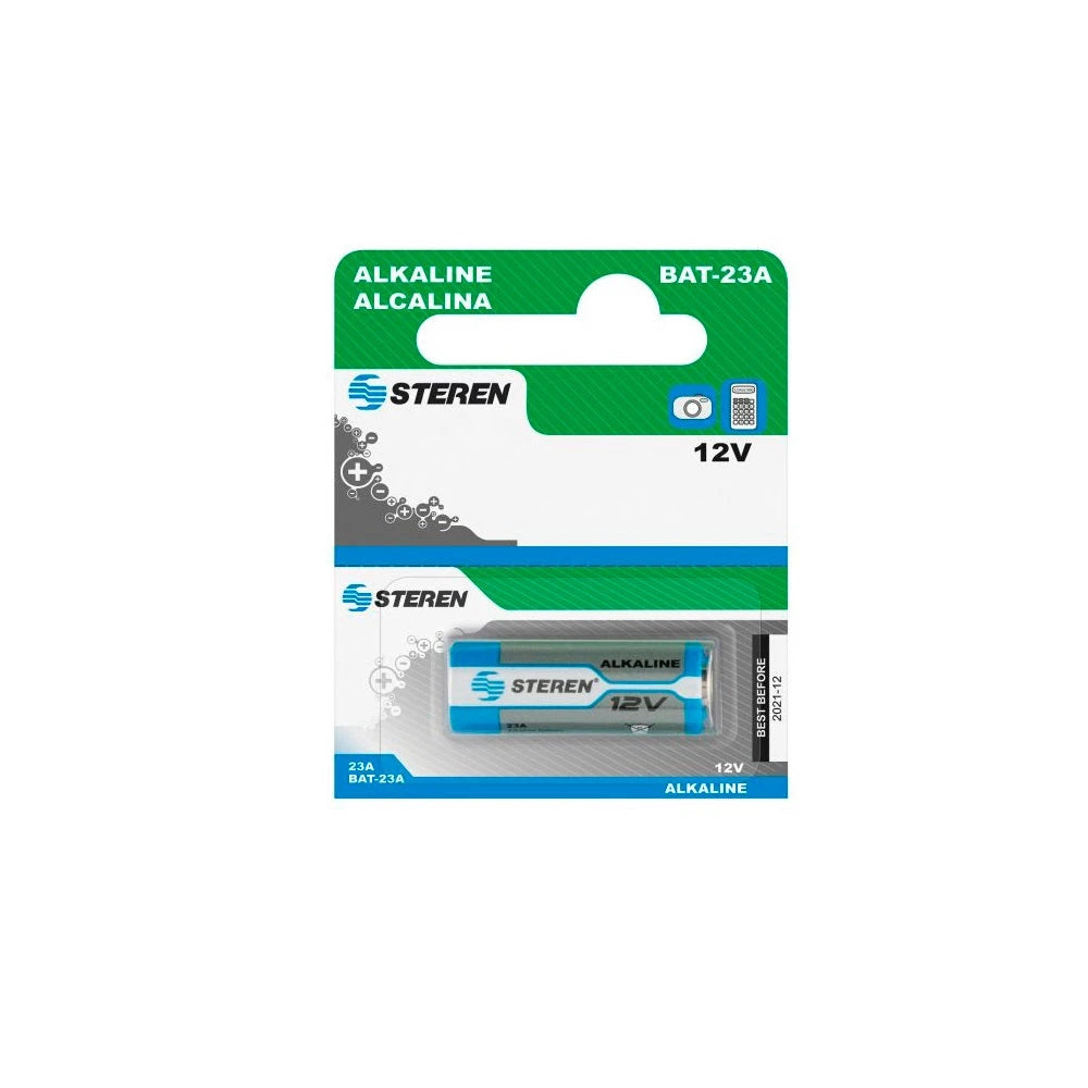 BATERÍA ALCALINA STEREN BAT-23A TIPO CILINDRO 12 VOLTS 55MAH -COMPATIBLE CON MAGNETO DUOSMART Y OTROS DISPOSITIVOS SIMILARES-Baterías-STEREN-Bsai Seguridad & Controles