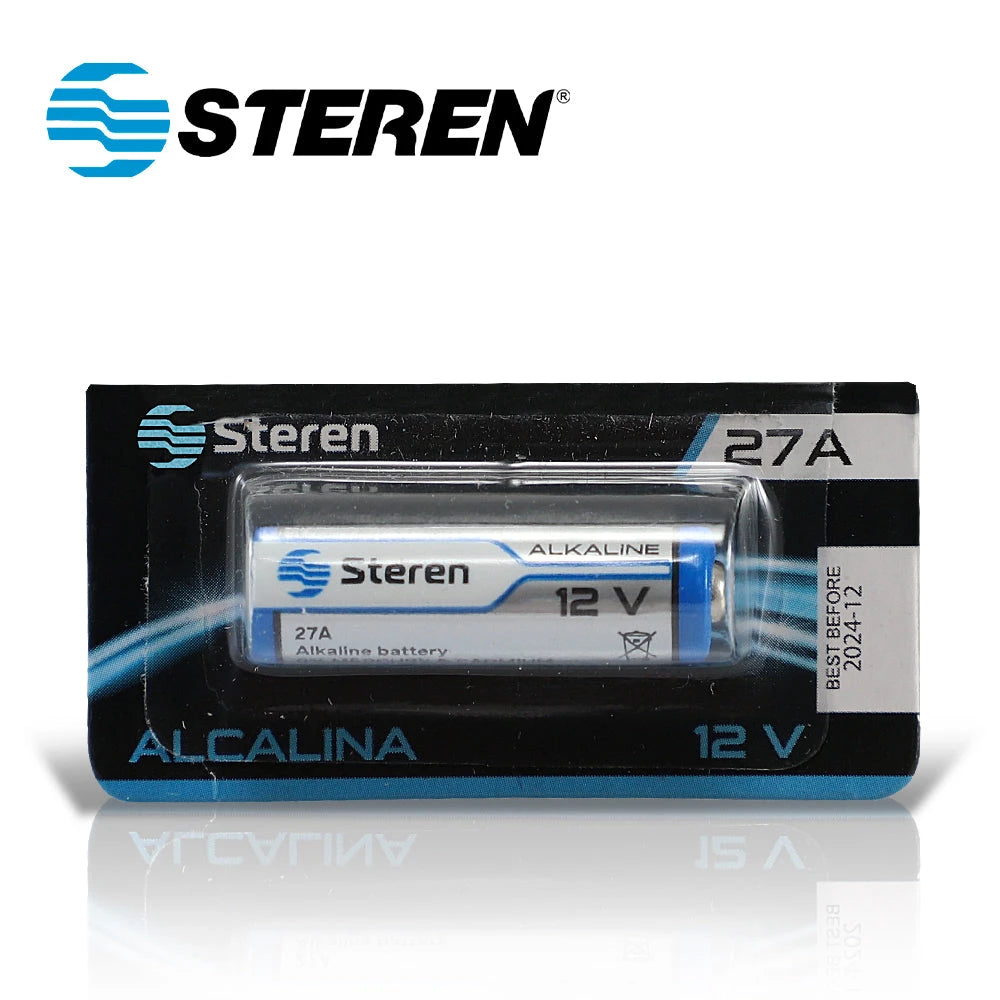 BATERIA ALCALINA STEREN BAT-27A TIPO CILINDRO 12 VOLTS 20MAH - COMPATIBLE CON MAGNETO SONOFF Y OTROS DISPOSITIVOS SIMILARES-Baterías-STEREN-Bsai Seguridad & Controles
