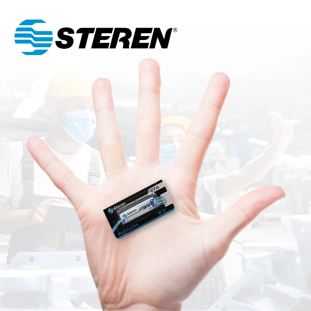 BATERIA ALCALINA STEREN BAT-27A TIPO CILINDRO 12 VOLTS 20MAH - COMPATIBLE CON MAGNETO SONOFF Y OTROS DISPOSITIVOS SIMILARES-Baterías-STEREN-Bsai Seguridad & Controles