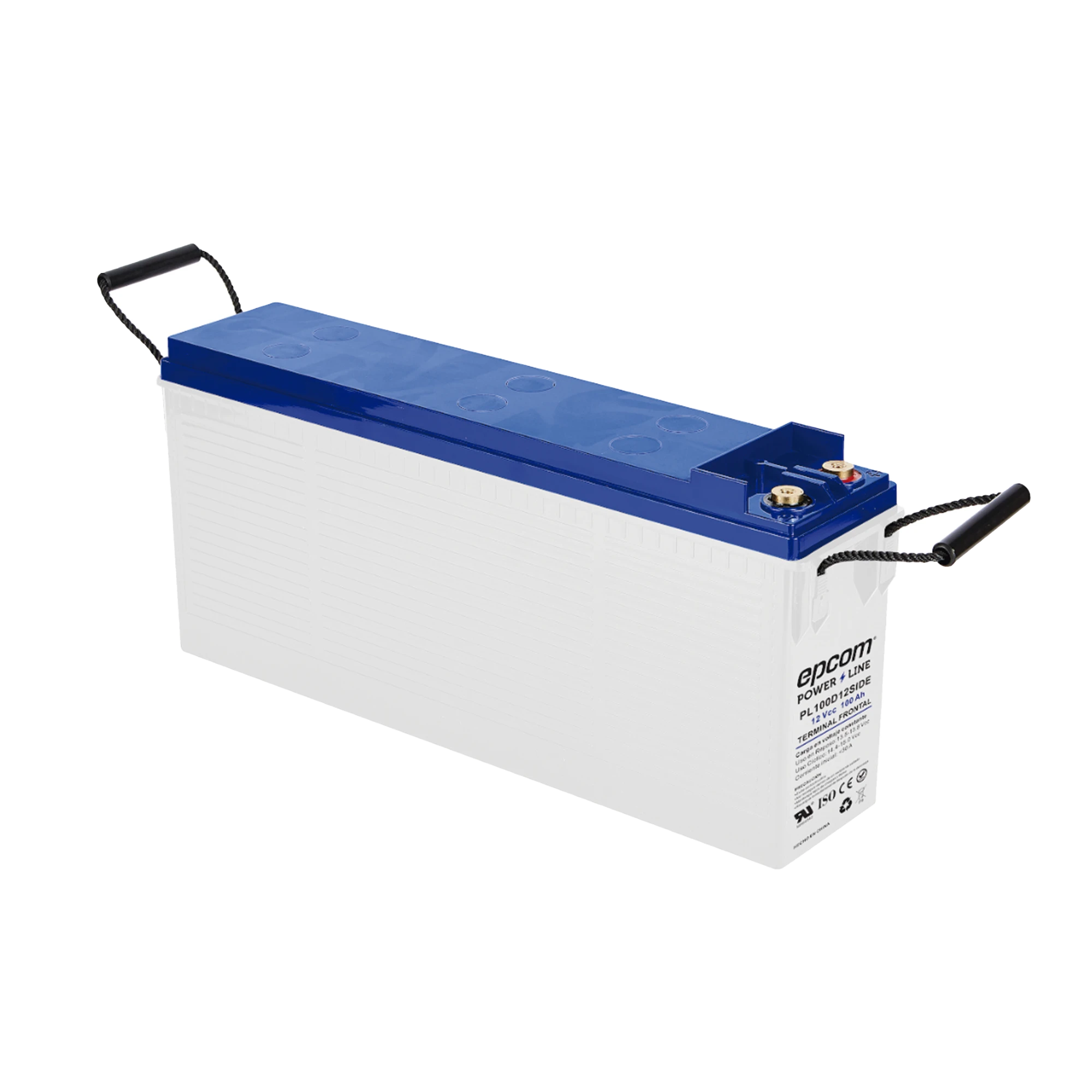 BATERÍA CICLO PROFUNDO 12V, TERMINALES LATERALES , 100 AH / AGM-VRLA / USO EN APLICACIÓN FOTOVOLTAICA /TERMINALES TIPO TORNILLO T4-Energía-EPCOM POWERLINE-Bsai Seguridad & Controles