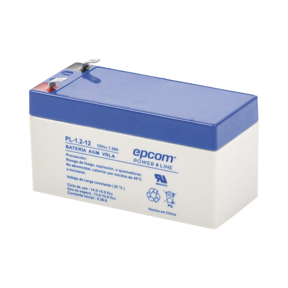 BATERÍA CON TECNOLOGÍA AGM / VRLA, 1.2 AH. PARA USO EN APLICACIONES DE SISTEMAS DE SEGURIDAD ELECTRÓNICA CON RESPALDO. DIMENSIONS : 97 X 52 X 97 MM-Baterías-EPCOM POWERLINE-Bsai Seguridad & Controles