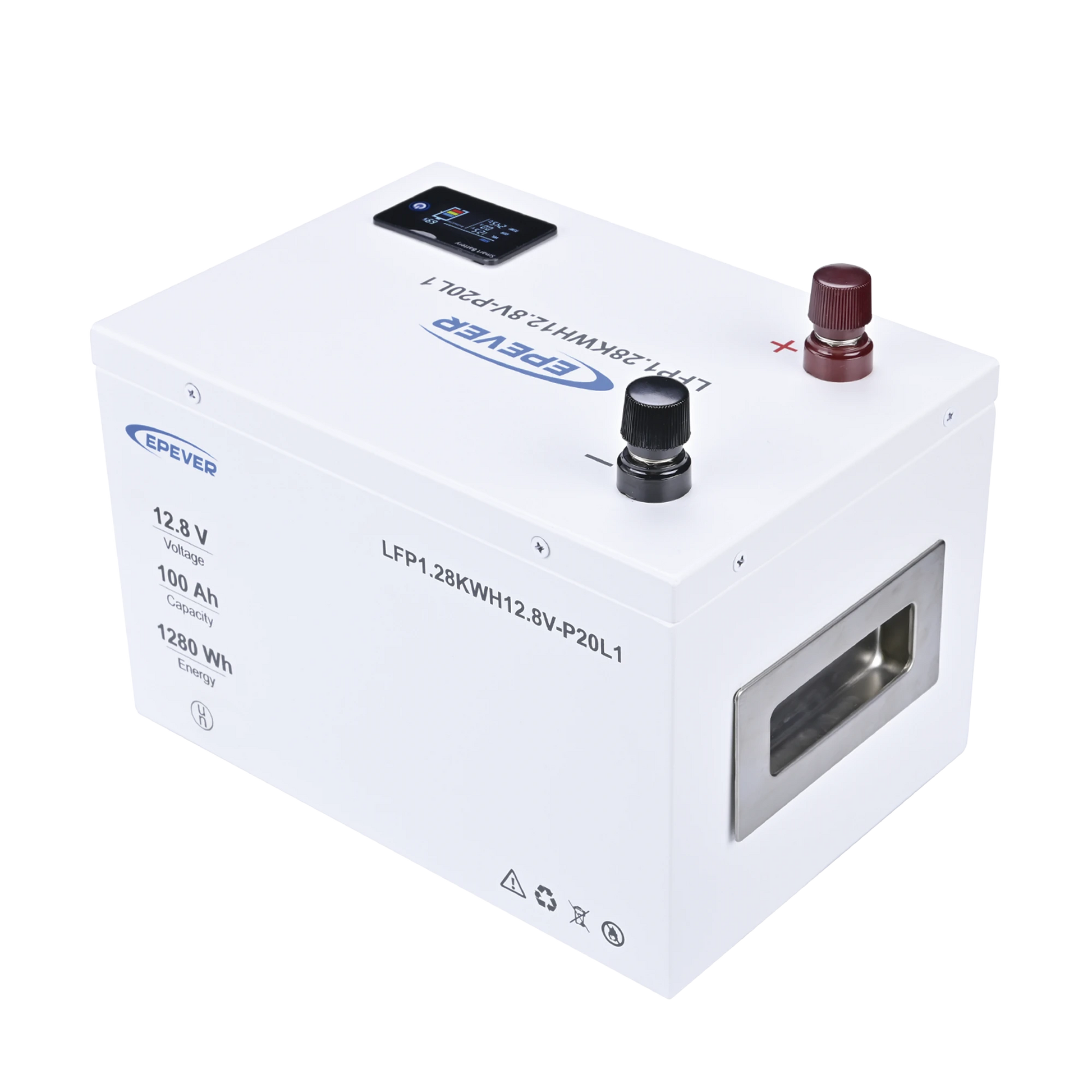 BATERÍA DE LITIO LIFEPO4 12.8VCC, 100AH, 1.28KWH, PANTALLA LCD PARA MONITOREO LOCAL, CARCASA METÁLICA-Baterías y Cargadores-EPEVER-Bsai Seguridad & Controles