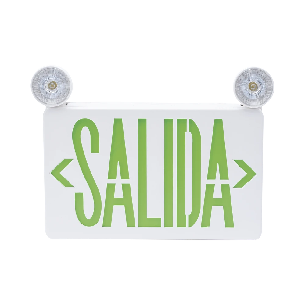 LETRERO LED DE SALIDA CON LUZ DE EMERGENCIA/MONTAJE UNIVERSAL (PARED, LATERAL O TECHO)/BATERÍA DE RESPALDO INCLUIDA-Lámparas / Iluminadores IR-SFIRE-Bsai Seguridad & Controles